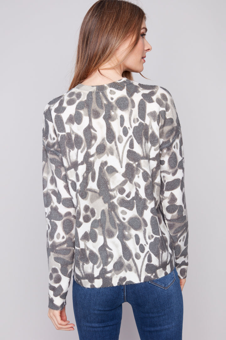 SMUDGE REVERSIBLE PRINTED SWEATER TOP