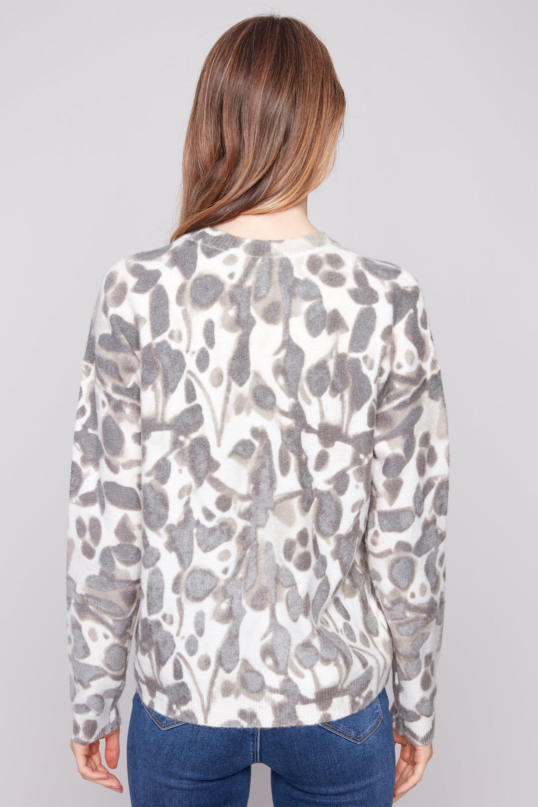 SMUDGE REVERSIBLE PRINTED SWEATER TOP