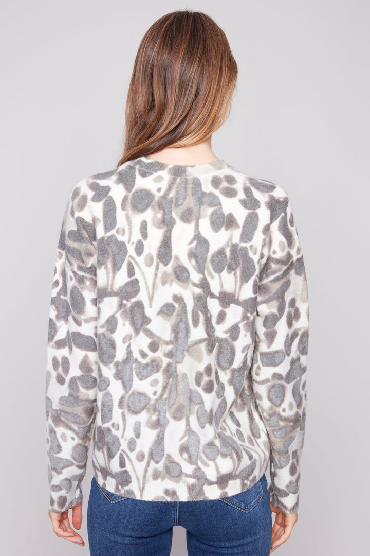 SMUDGE REVERSIBLE PRINTED SWEATER TOP