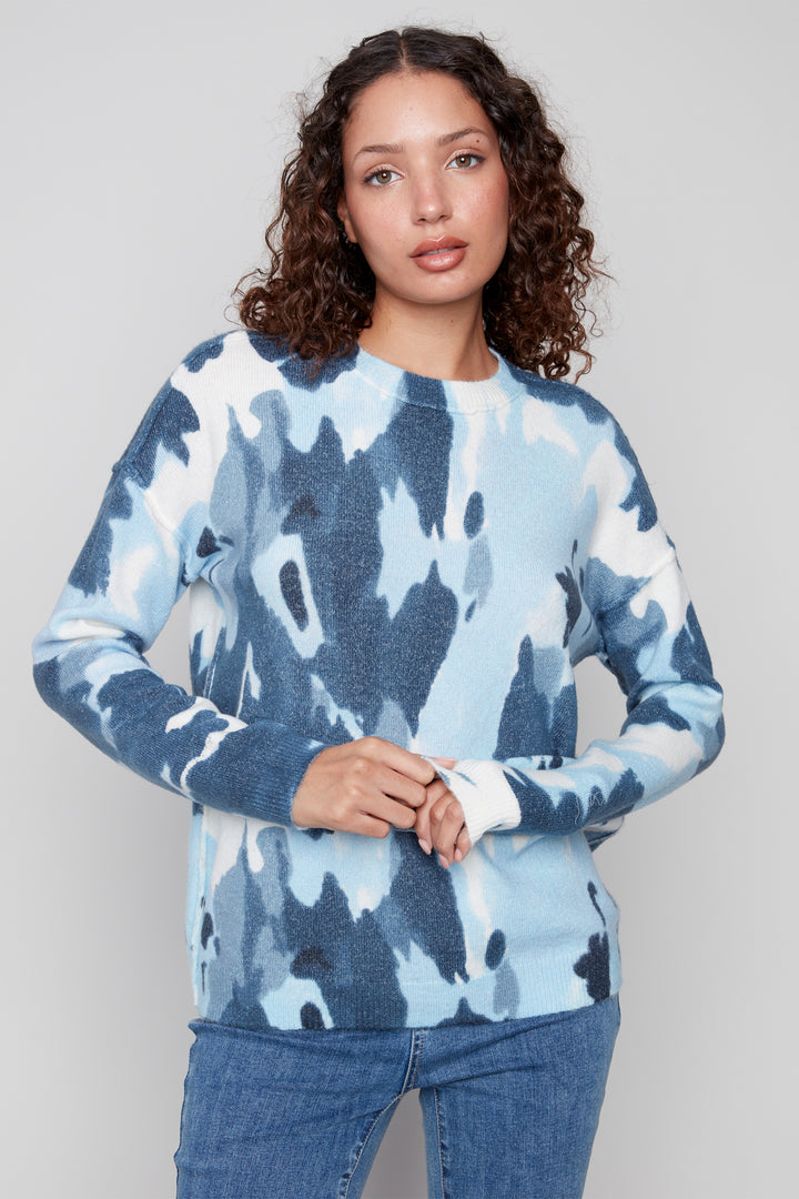 REVERSIBLE CAMO PRINT SWEATER TOP