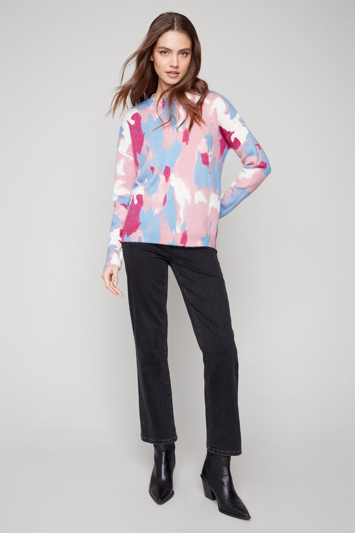 REVERSIBLE CAMO PRINT SWEATER TOP