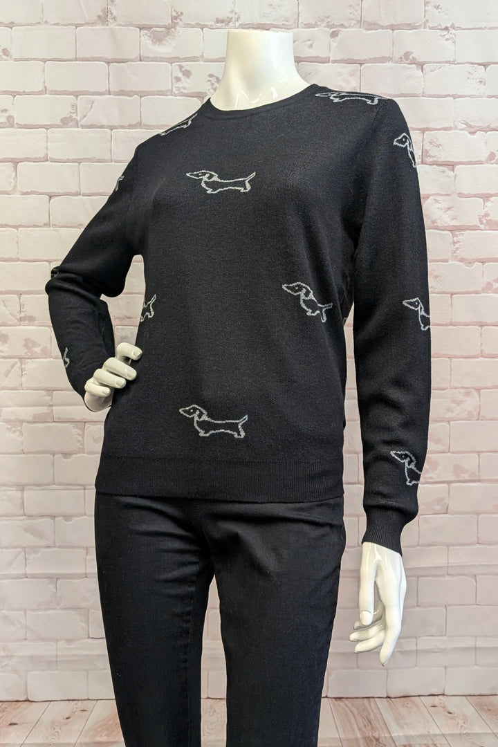 LS SWEATER TOP WITH DACHSHUNDS