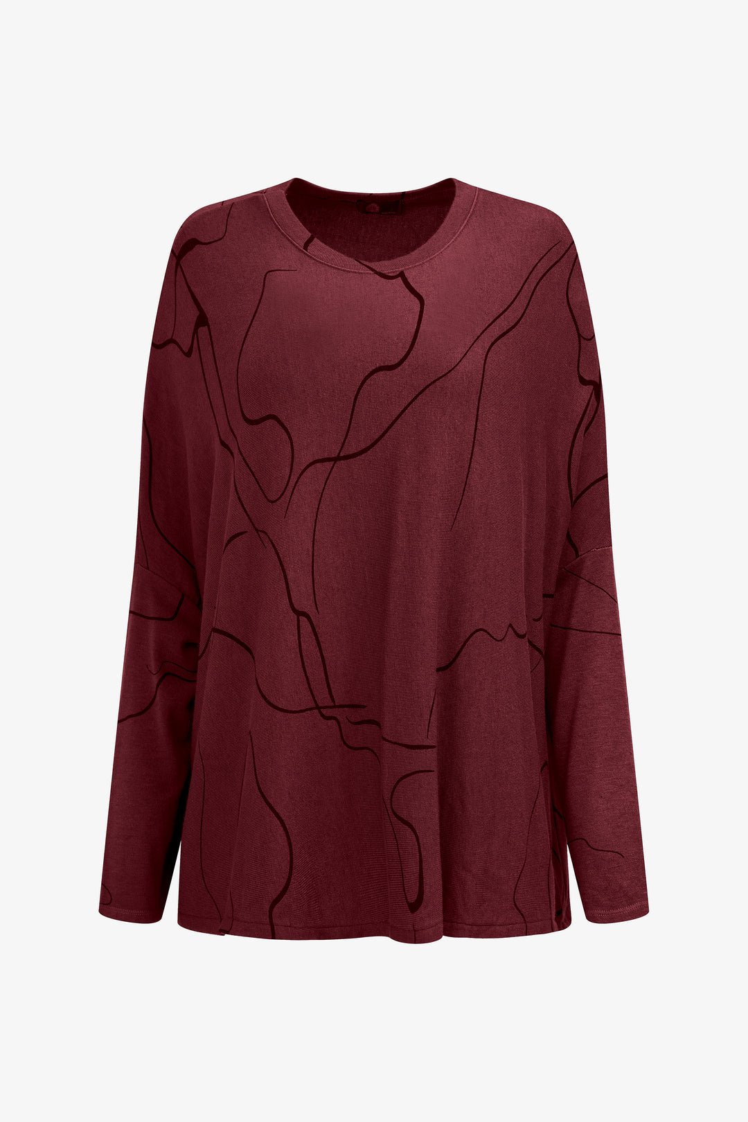 SQUIGGLE PRINT DOLMAN SWEATER TOP