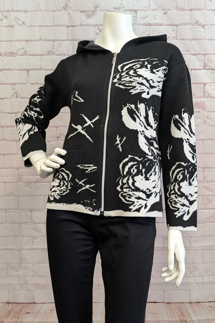 ROSE PRINT HOODIE JACKET