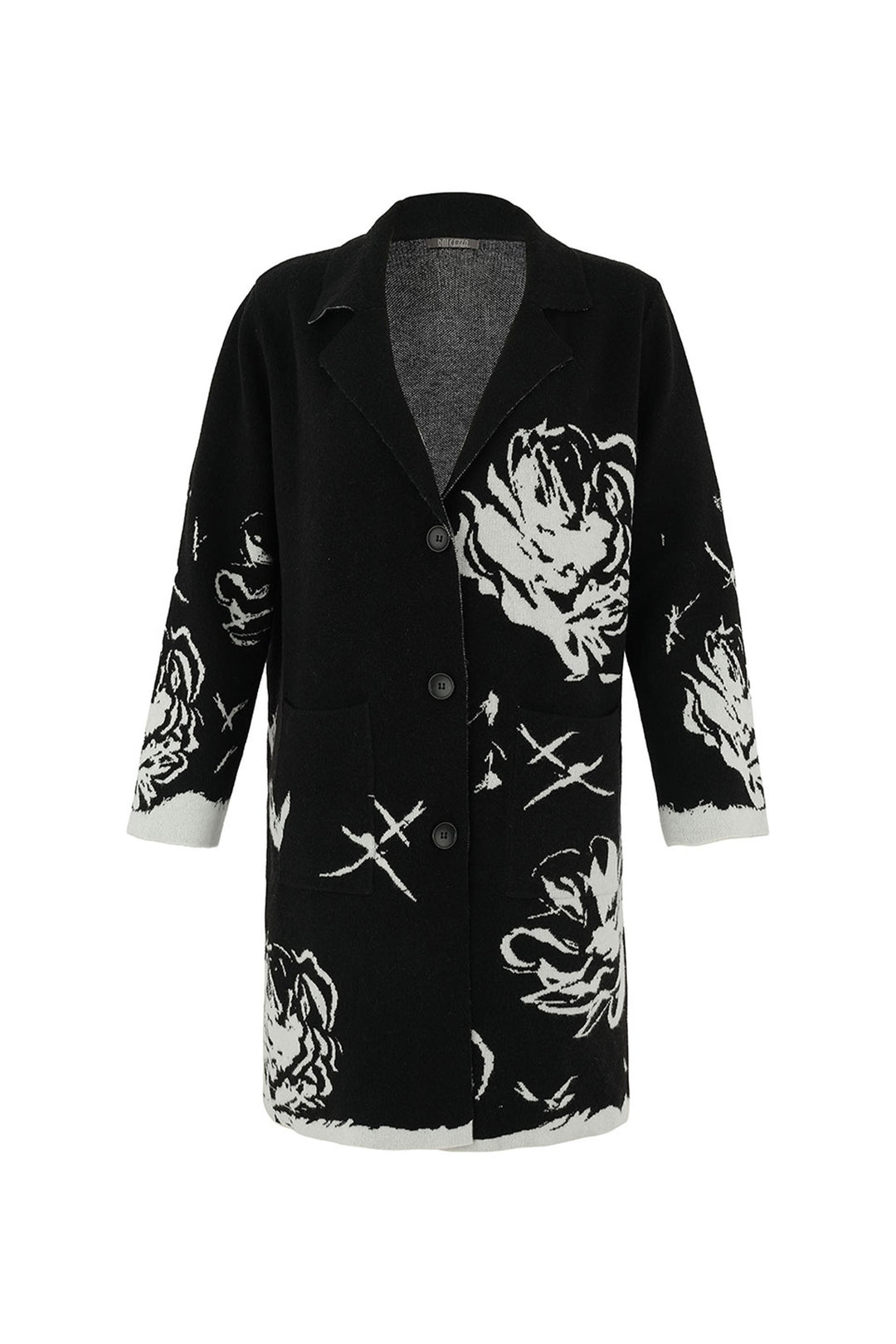 ROSE PRINT KNIT COAT