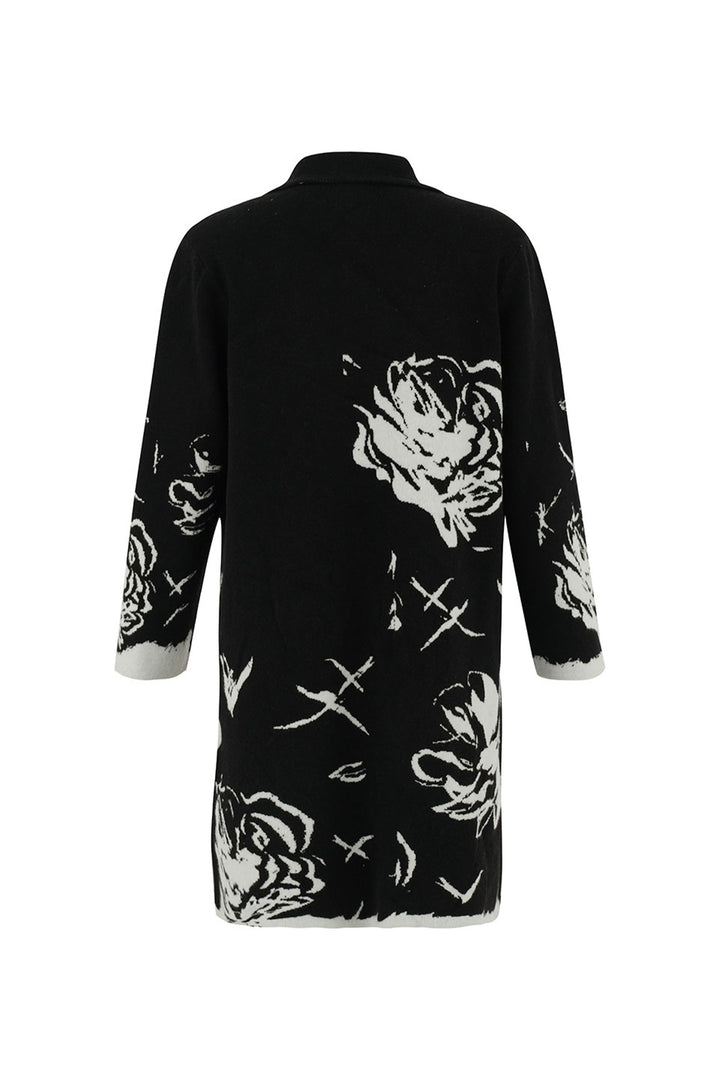 ROSE PRINT KNIT COAT