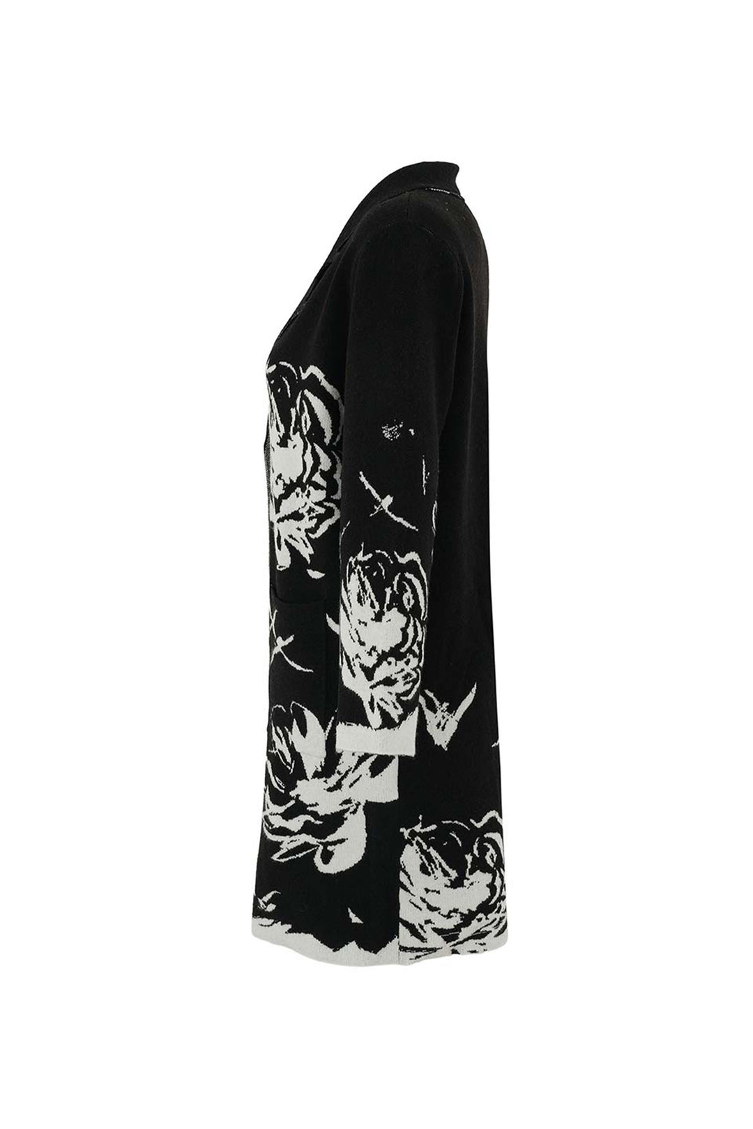 ROSE PRINT KNIT COAT