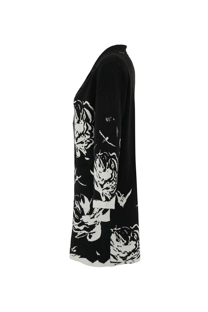 ROSE PRINT KNIT COAT
