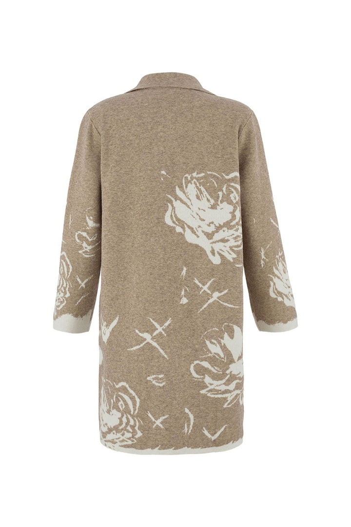 ROSE PRINT KNIT COAT