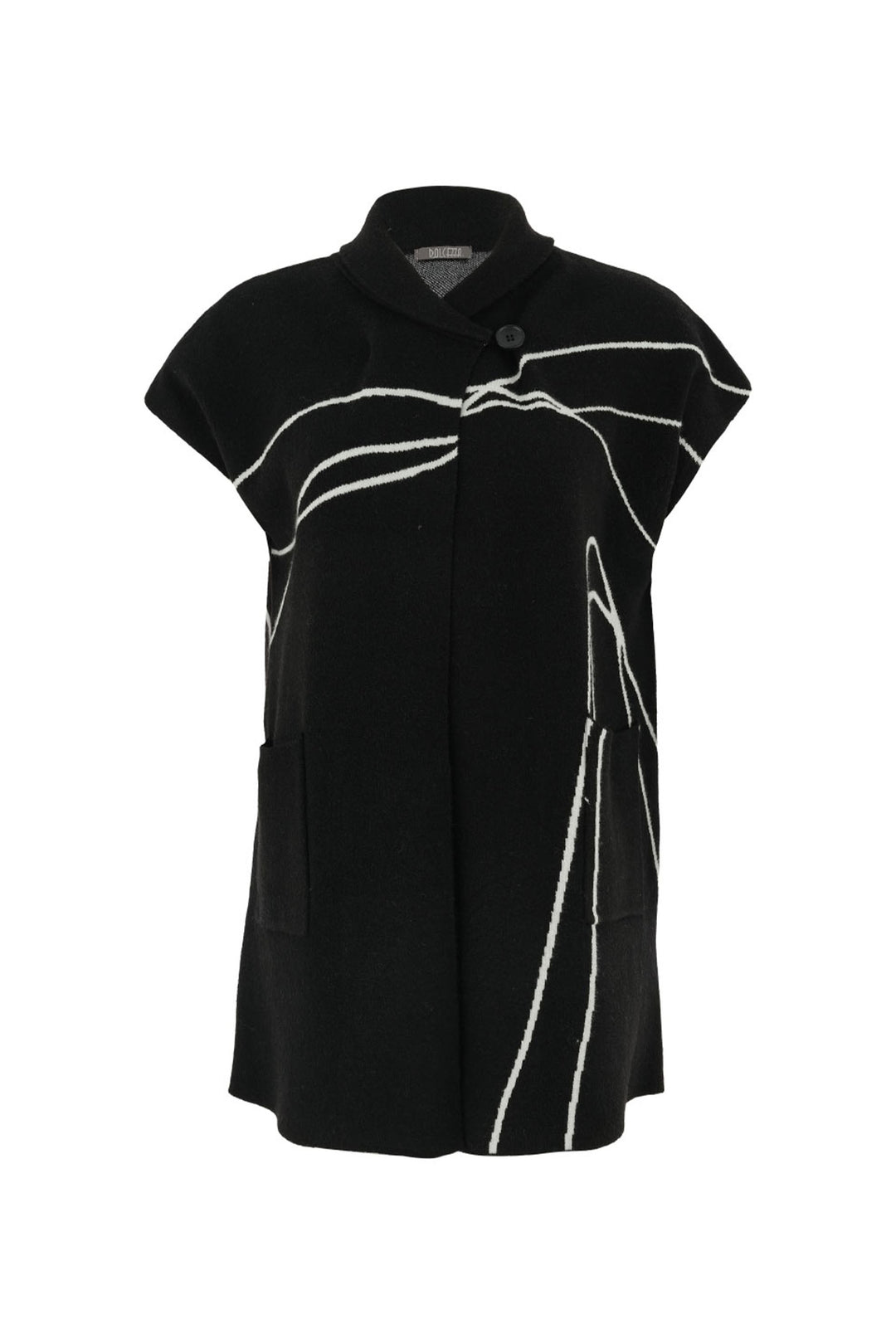 SS KNIT COAT WITH LINES