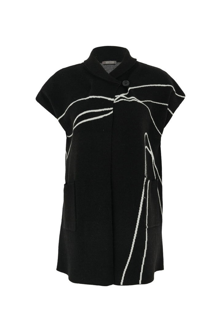 SS KNIT COAT WITH LINES