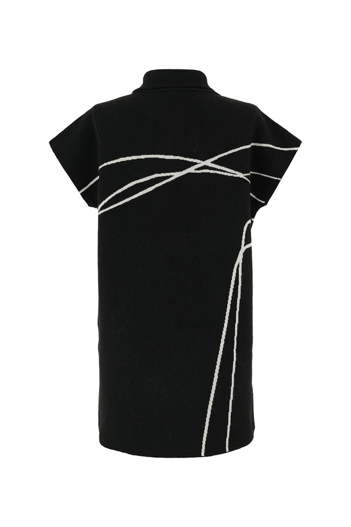 SS KNIT COAT WITH LINES