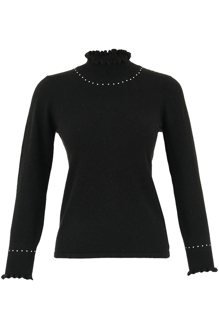 SHIRRED MOCK NECK SWEATER TOP