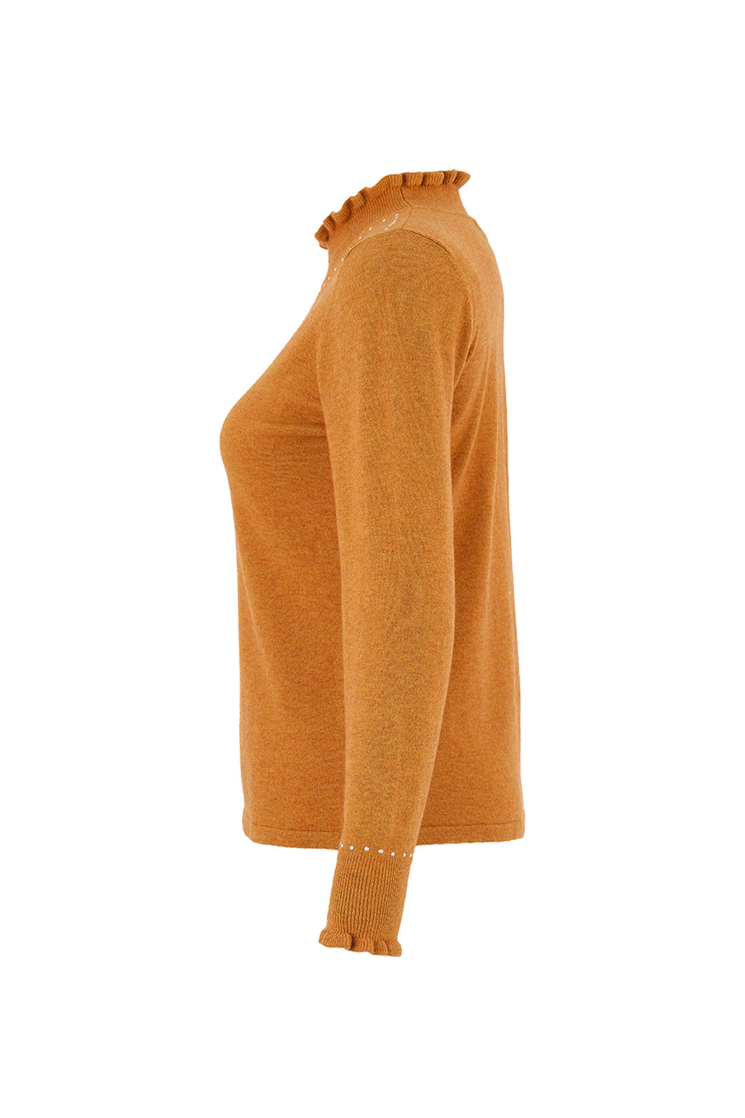 SHIRRED MOCK NECK SWEATER TOP