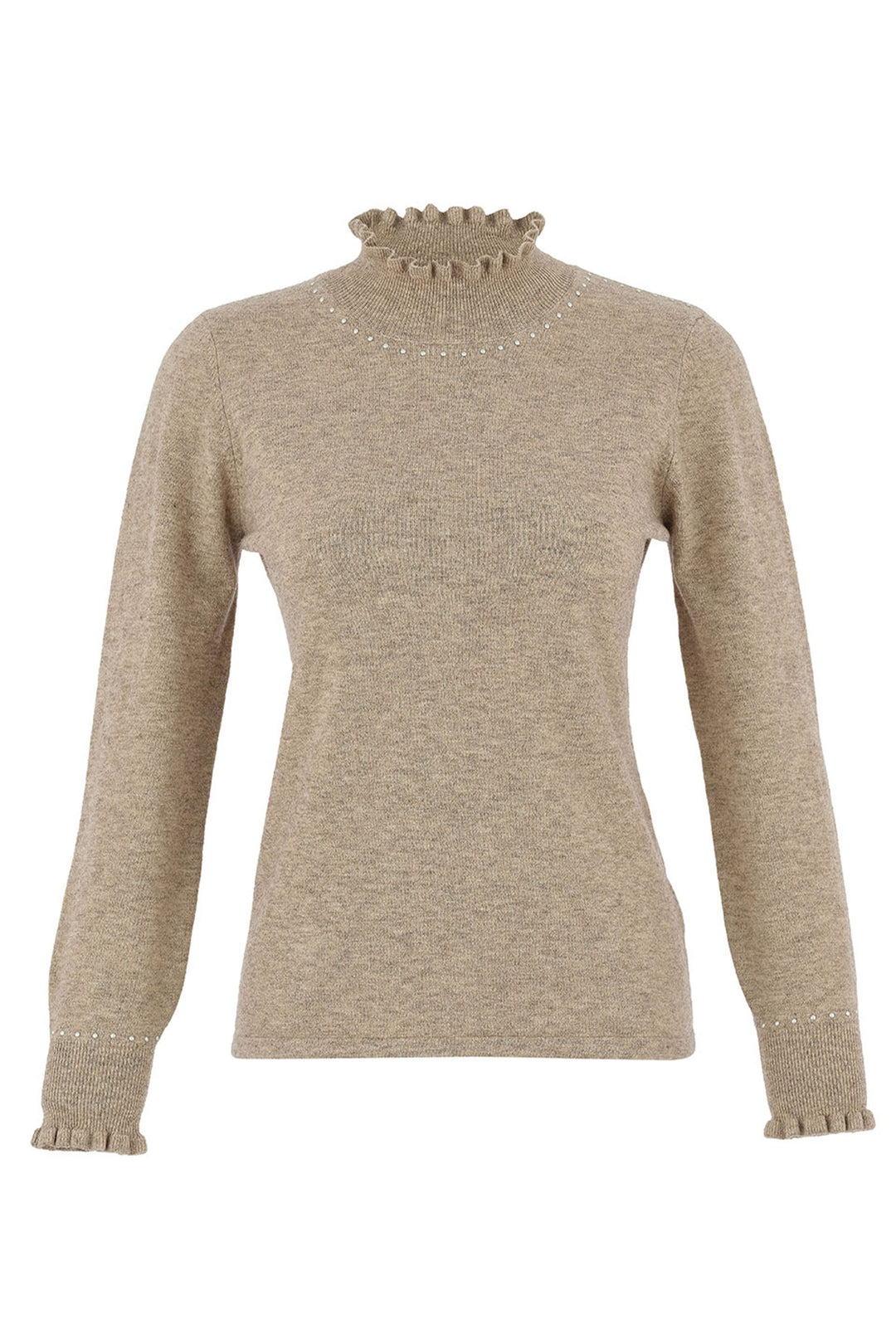 SHIRRED MOCK NECK SWEATER TOP