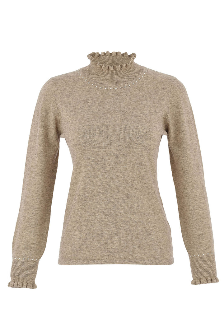 SHIRRED MOCK NECK SWEATER TOP