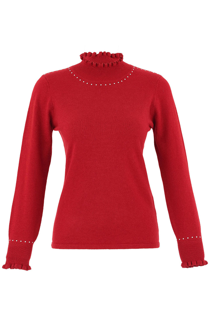 SHIRRED MOCK NECK SWEATER TOP