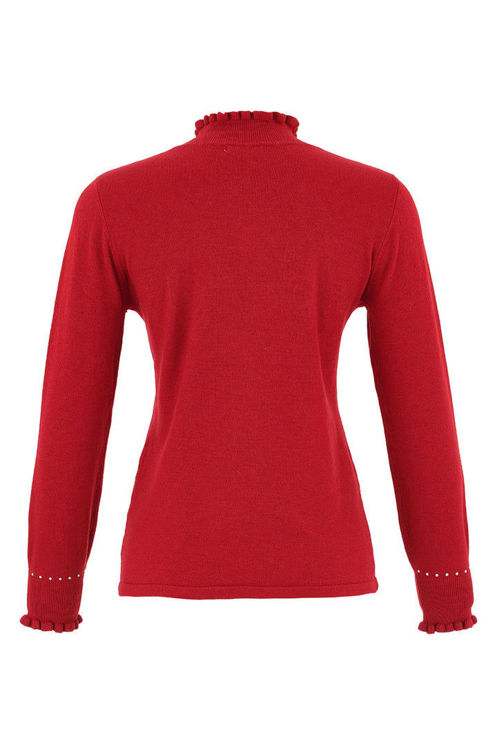 SHIRRED MOCK NECK SWEATER TOP