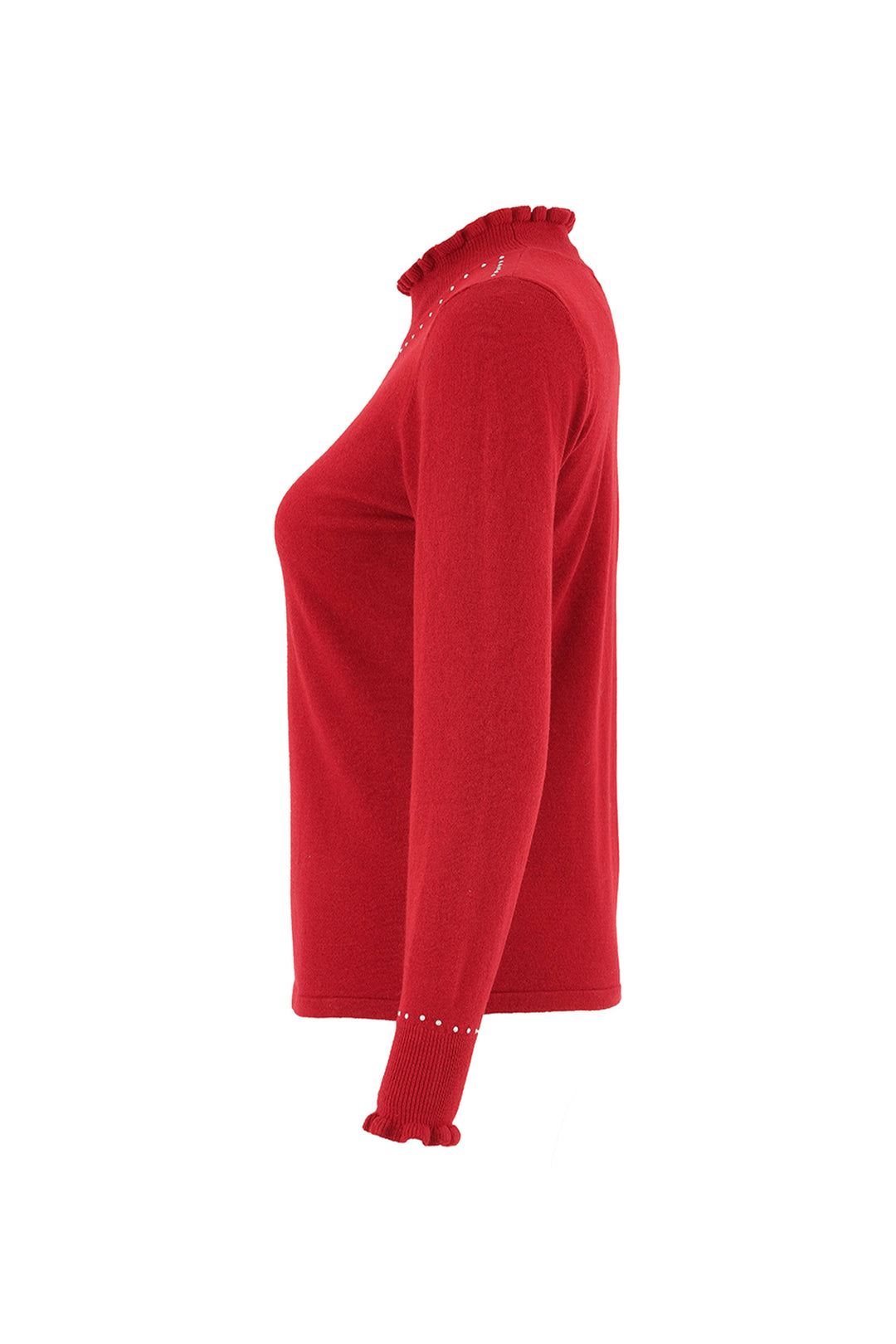 SHIRRED MOCK NECK SWEATER TOP