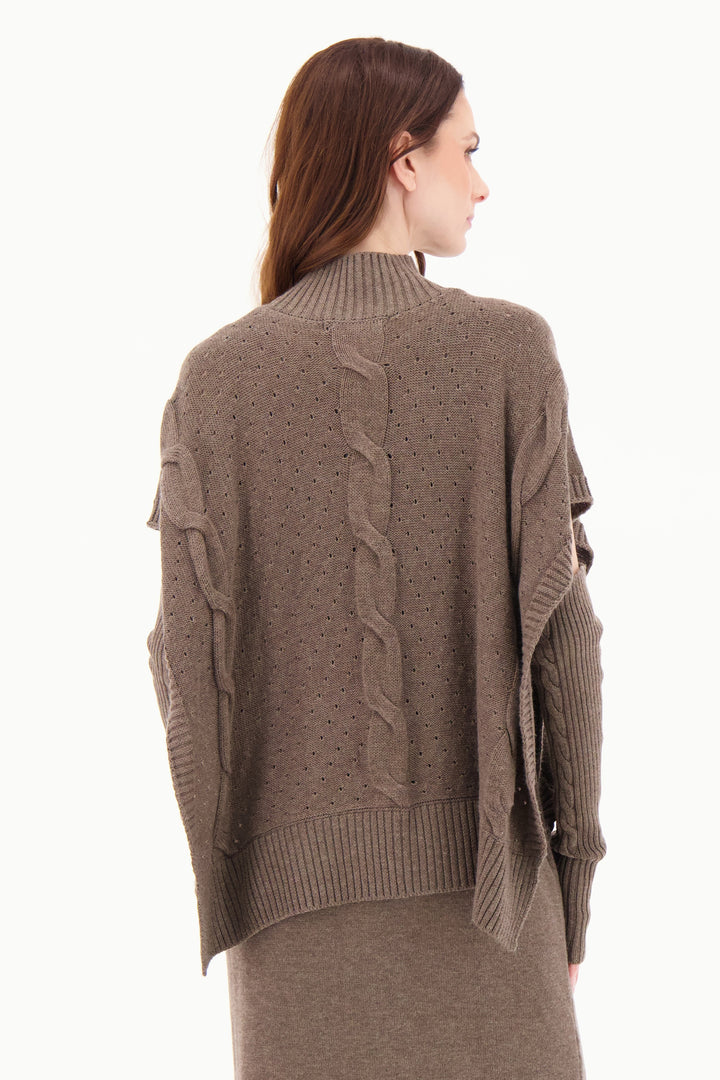 CABLE KNIT PONCHO
