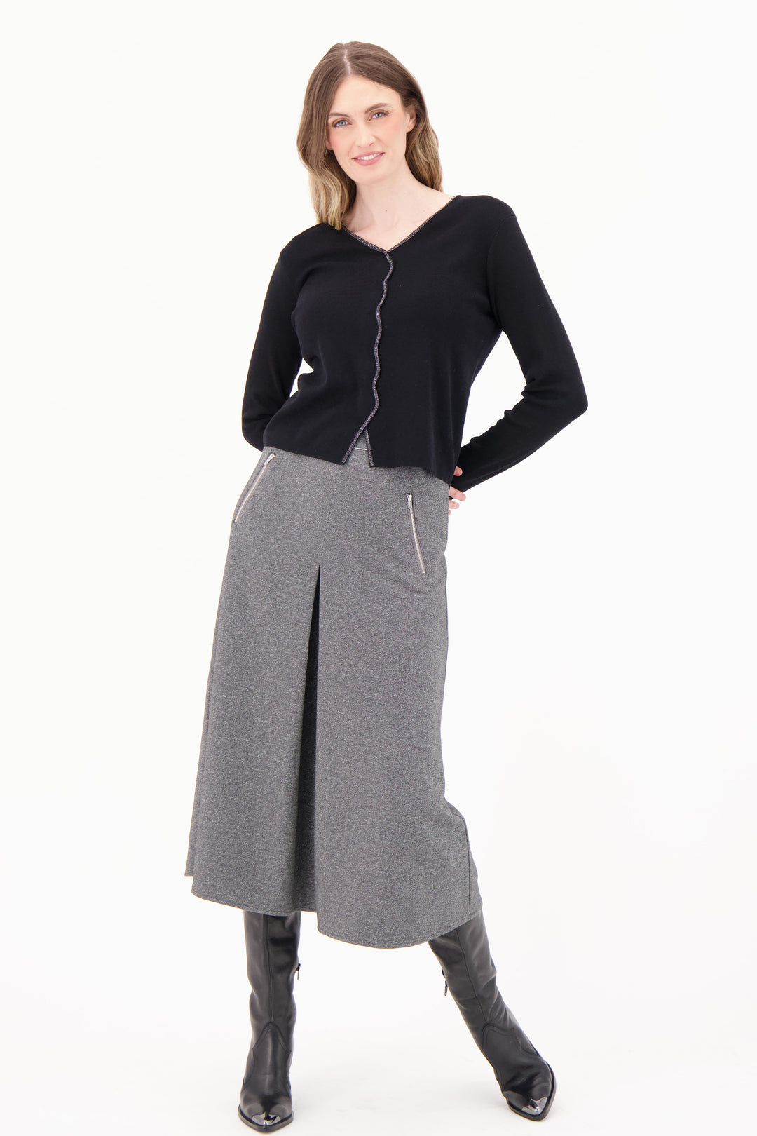 SEQUIN FRONT SWEATER