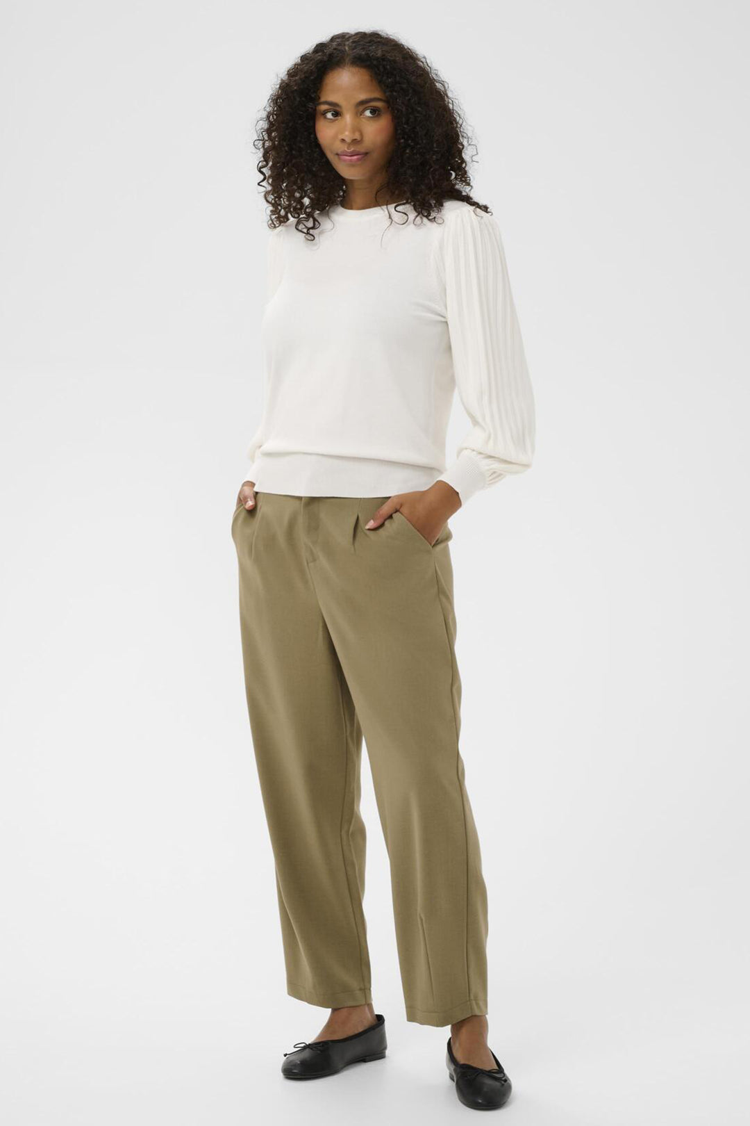 BALLOON SLEEVE SWEATER TOP