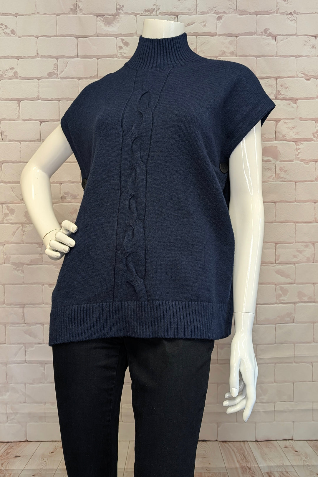 MOCK NECK VEST PONCHO