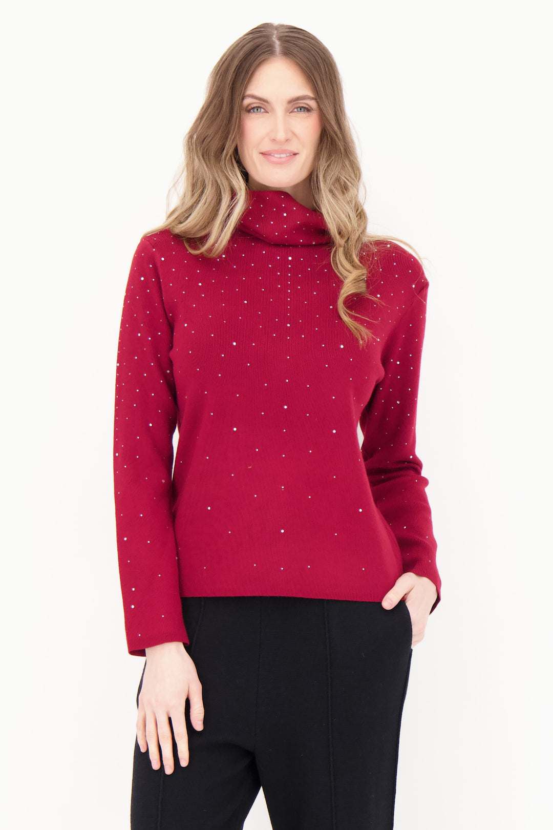 SPANNER Fall 2025 
Elevate your holiday wardrobe with this stunning rhinestone turtleneck that effortlessly blends elegance with festive flair. 