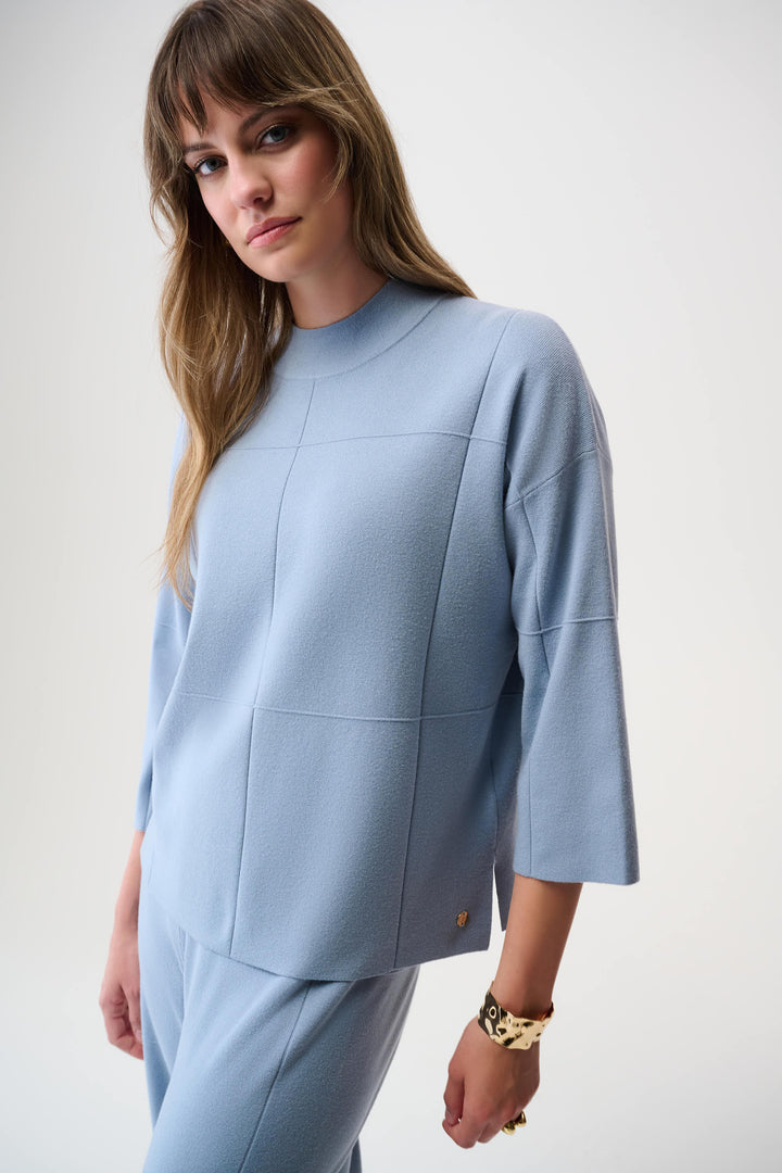 MOCK NECK TOP WITH LARGE WINDOW PANE