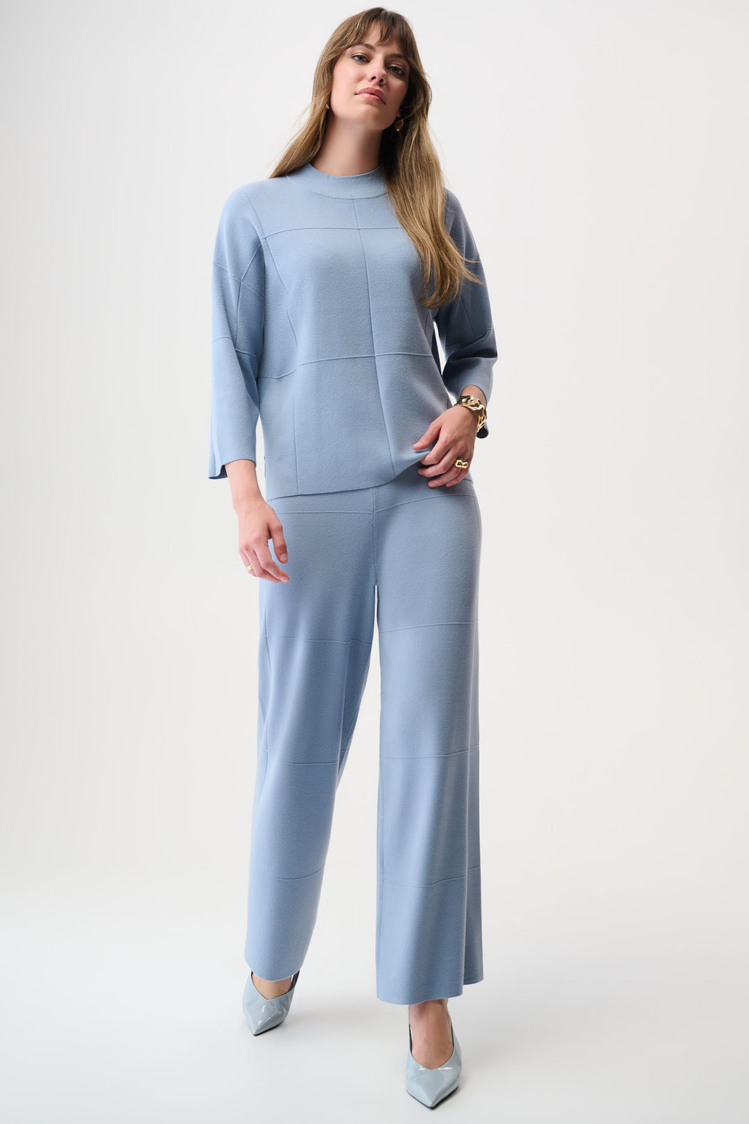 MOCK NECK TOP WITH LARGE WINDOW PANE