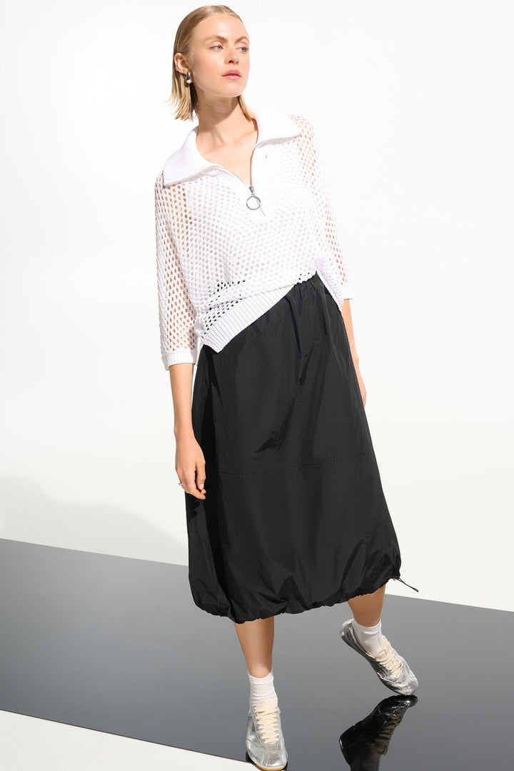 ZIP NECK CROCHET TOP