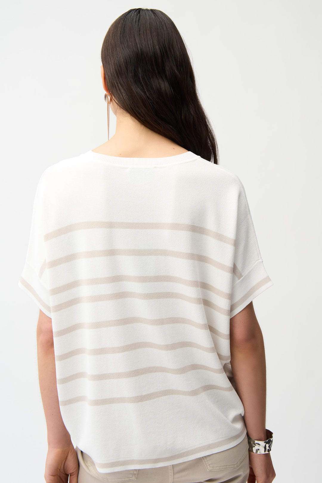 STRIPE SPLIT NECK TOP