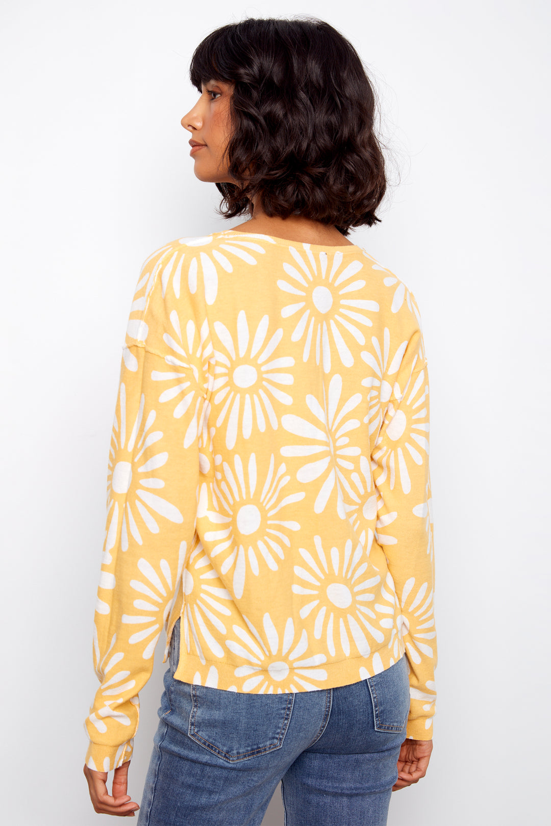 DAISY PRINT LS V-NECK
