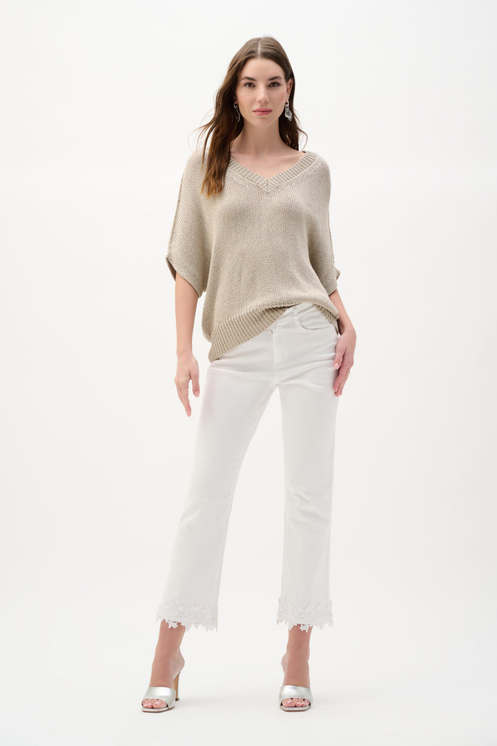 LUREX KNIT V-NECK DOLMAN TOP