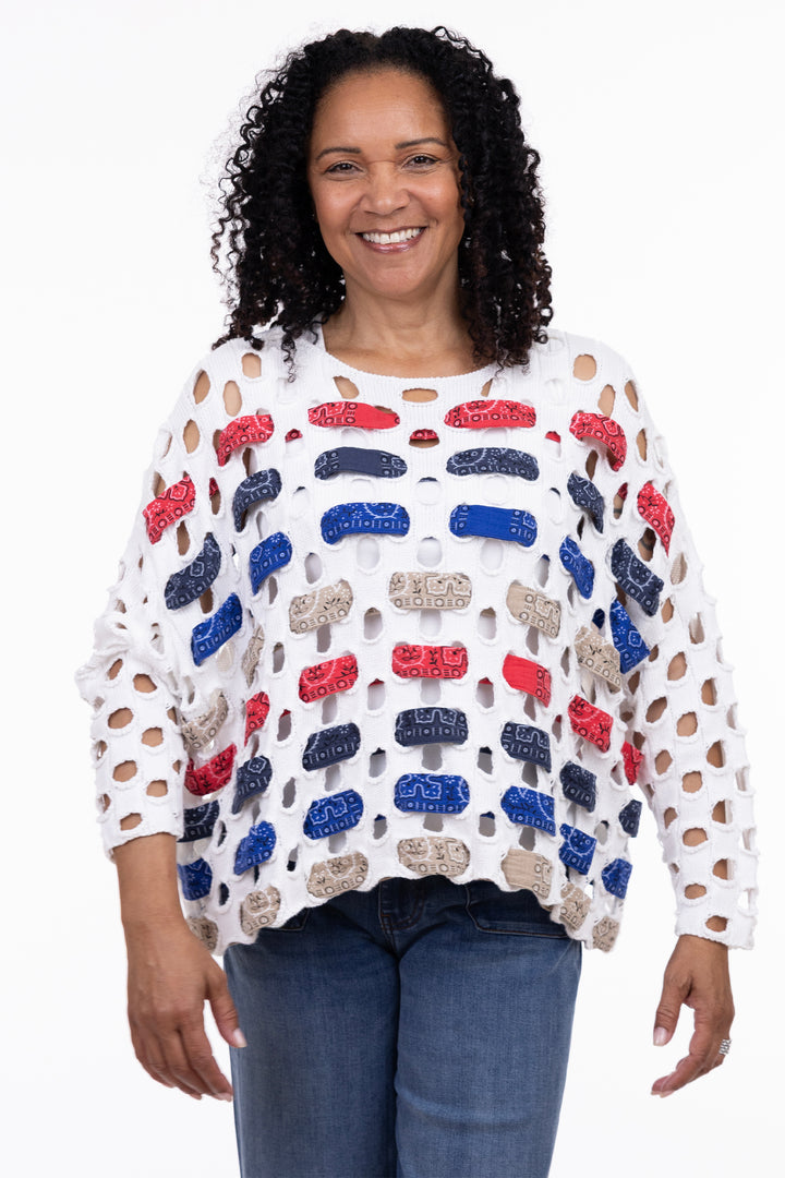 BANDANA WEAVE PULLOVER