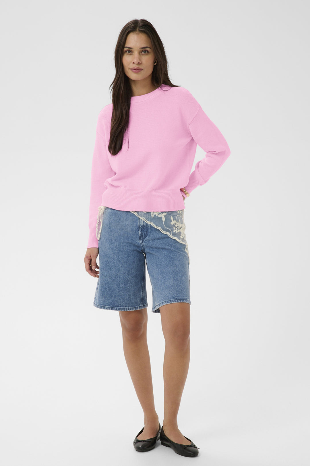 PINK FROSTING LS CREW NECK