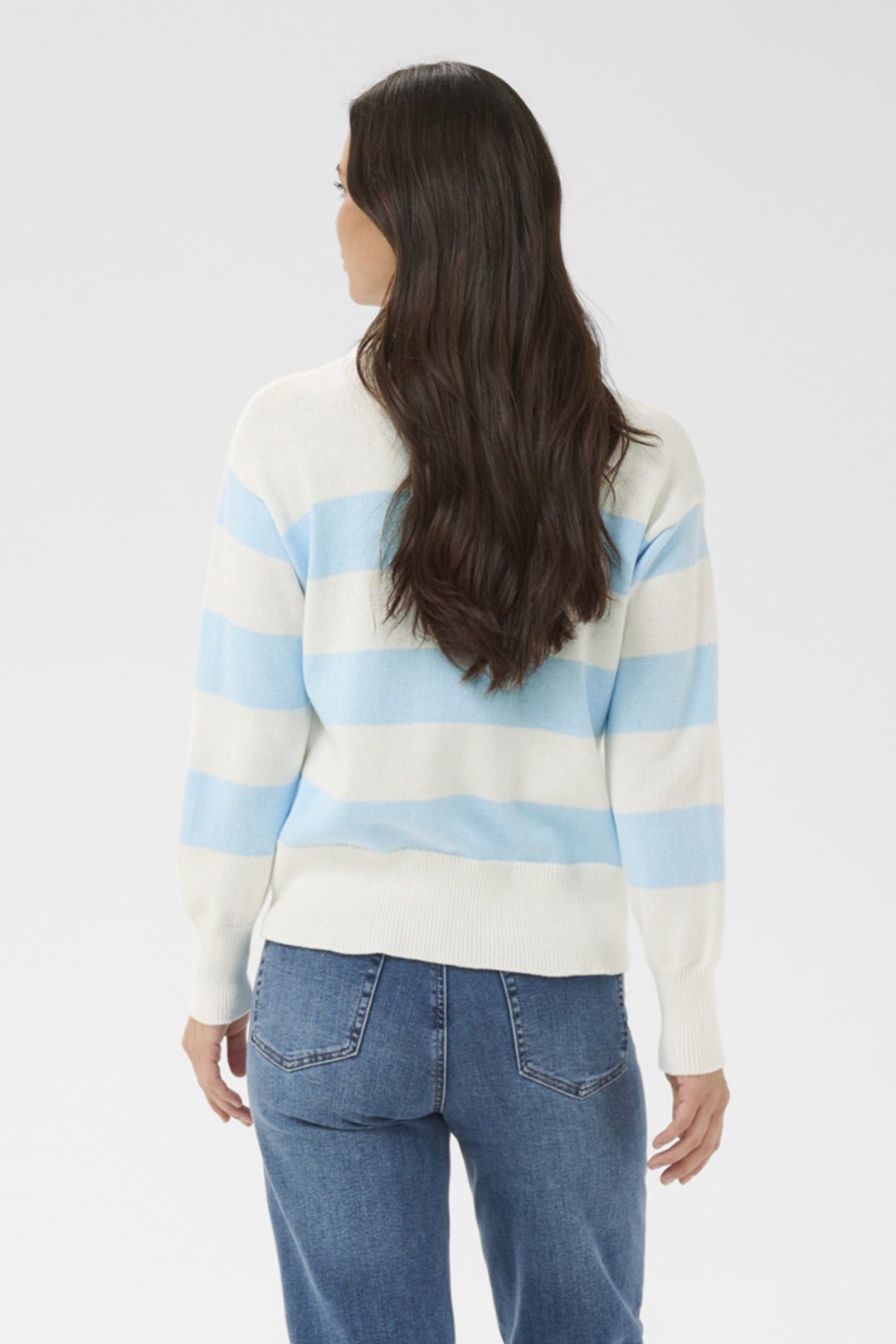 LS STRIPED CREW NECK