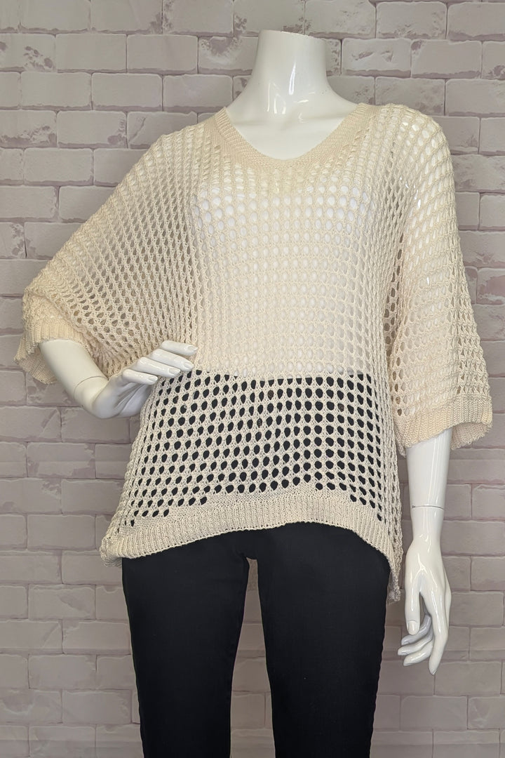 CROCHET DOLMAN SWEATER TOP
