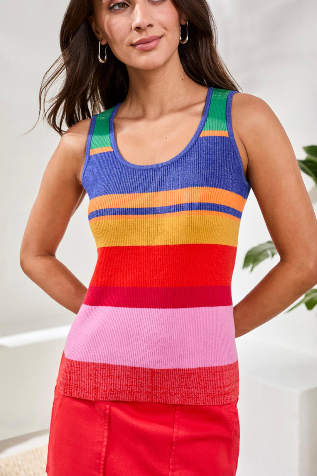 MULTI STRIPE KNIT CAMI