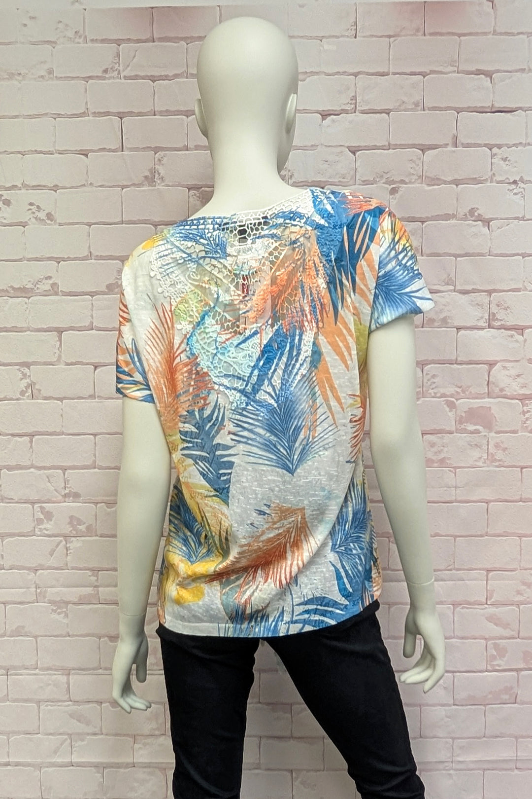 PALM LEAVES TIE FRONT TOP