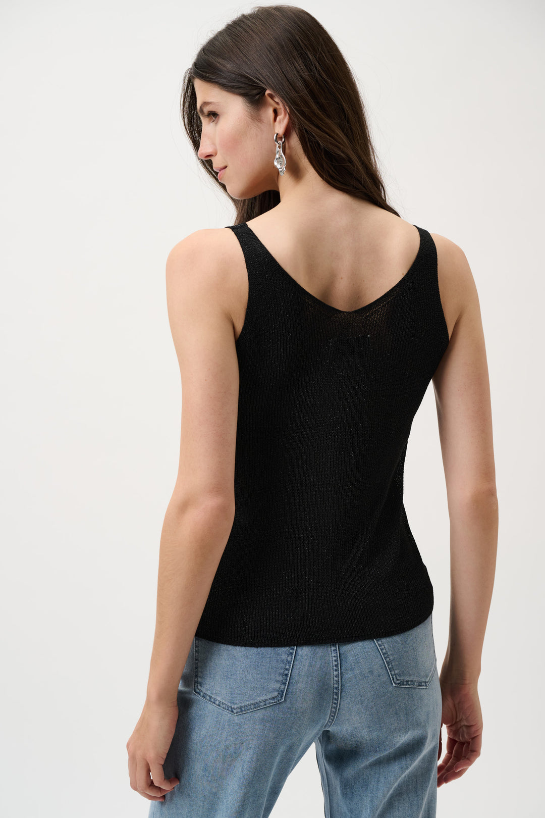METALLIC KNIT CAMI WITH RHINESTONES