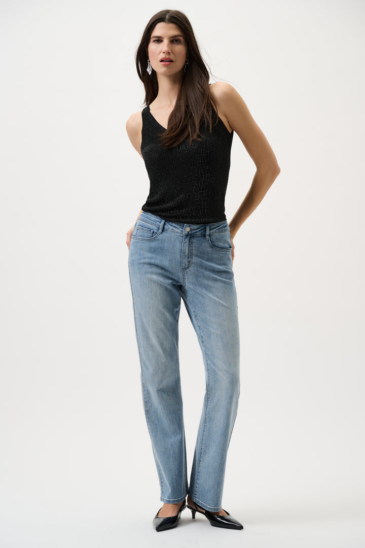 METALLIC KNIT CAMI WITH RHINESTONES