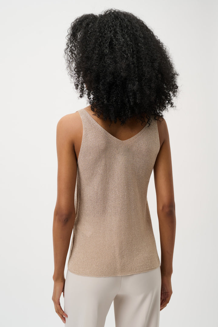 METALLIC KNIT CAMI WITH RHINESTONES