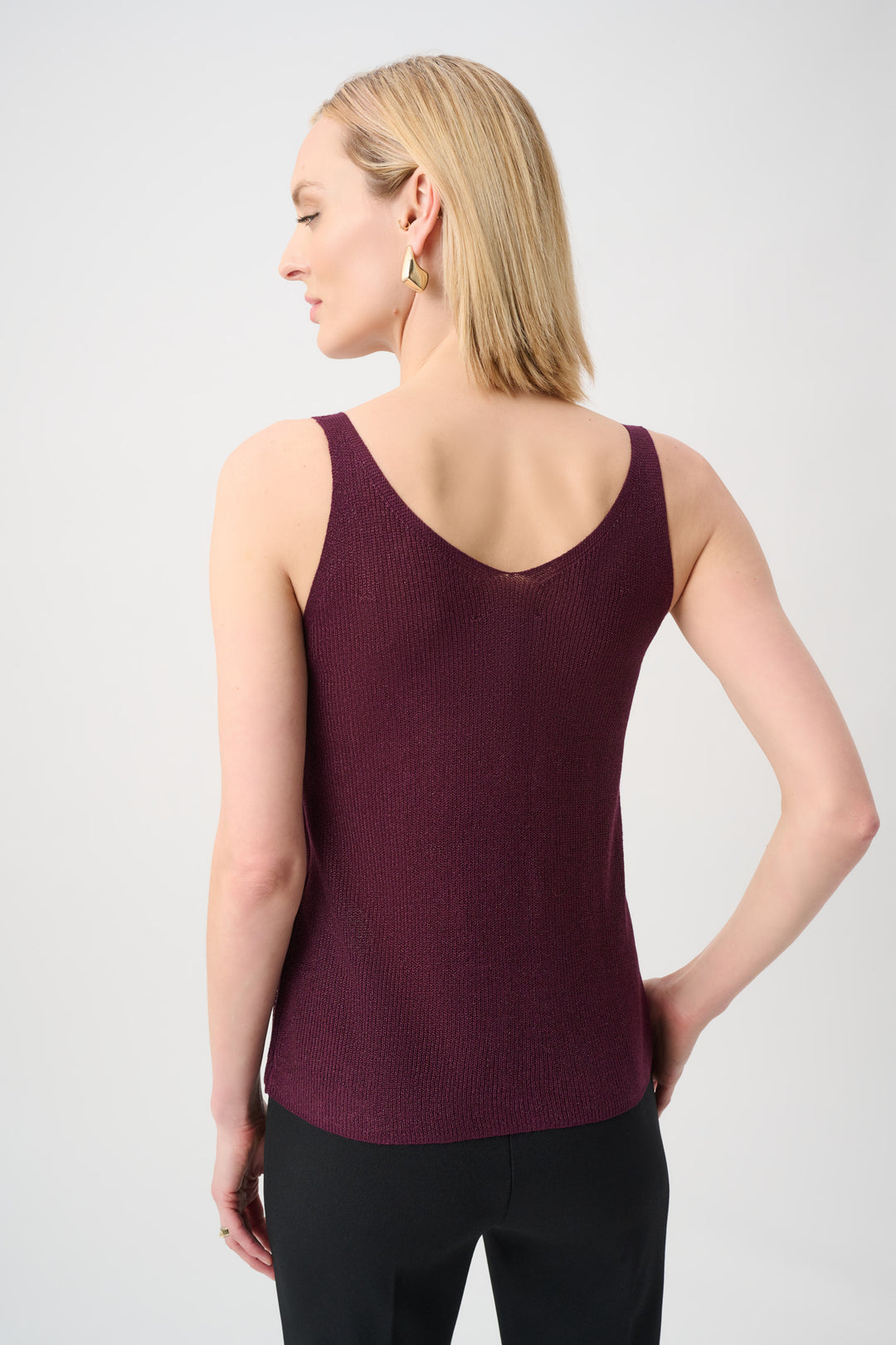 METALLIC KNIT CAMI WITH RHINESTONES