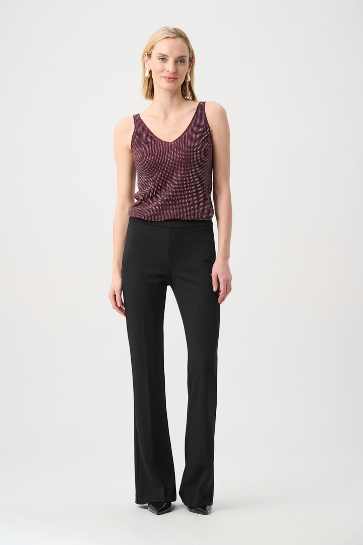 METALLIC KNIT CAMI WITH RHINESTONES