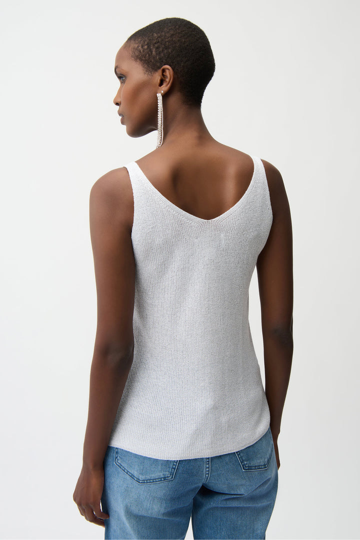 METALLIC KNIT CAMI WITH RHINESTONES