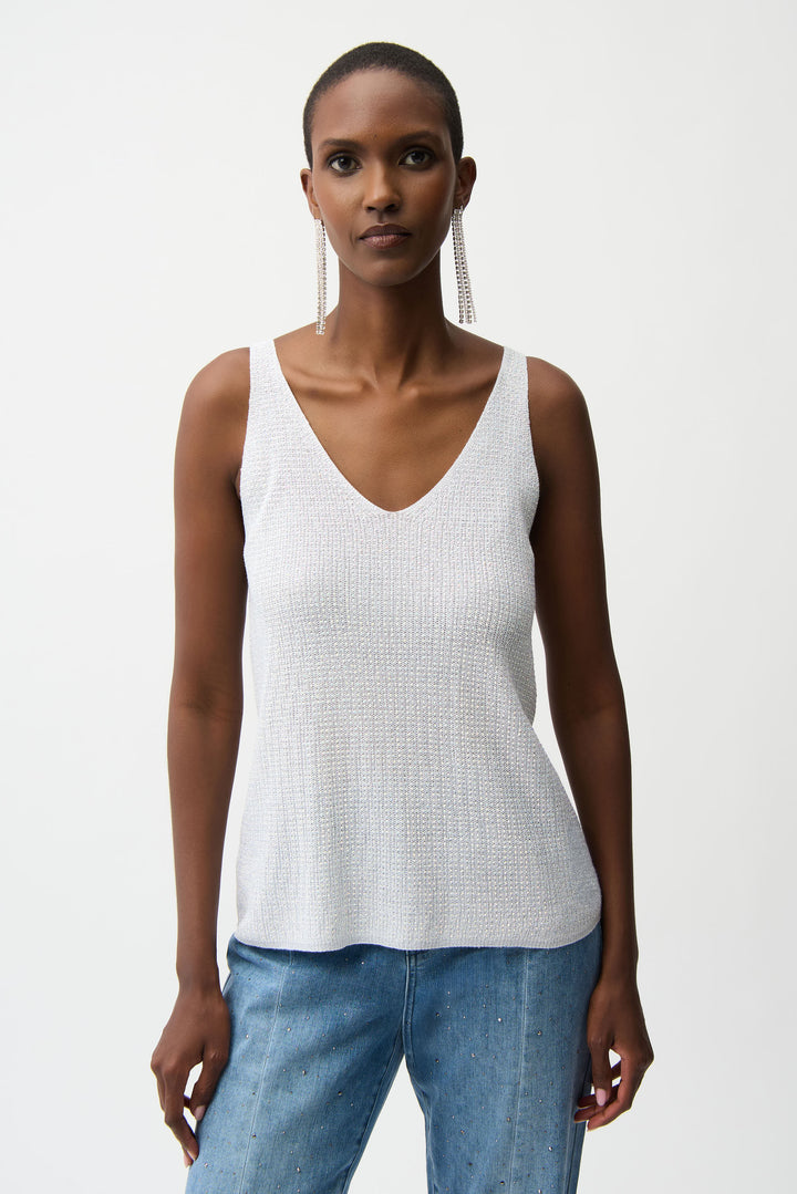 METALLIC KNIT CAMI WITH RHINESTONES