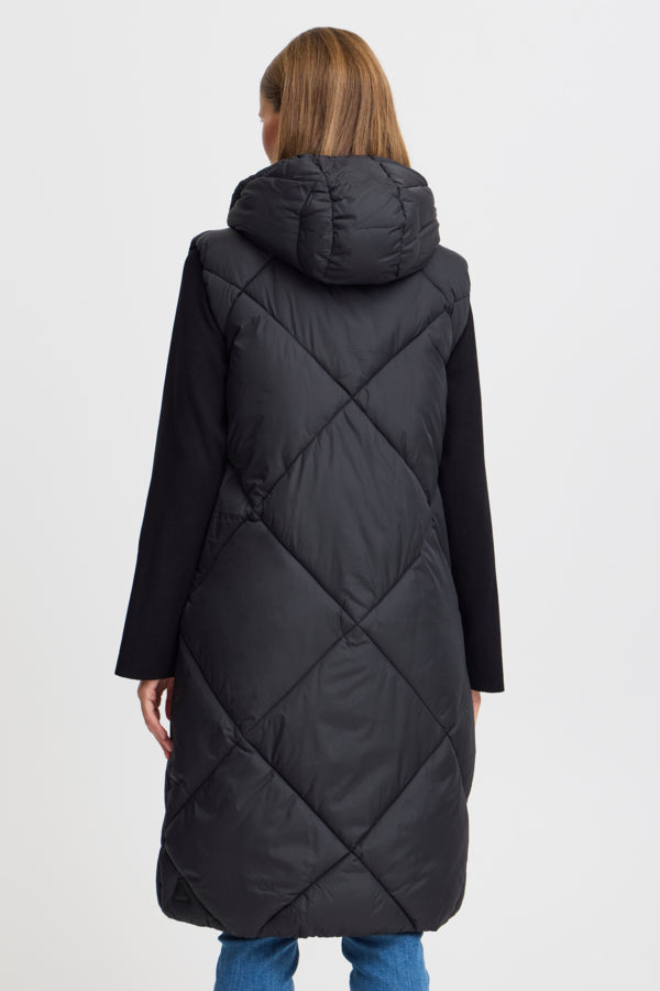 PUFFY LONG HOODIE VEST