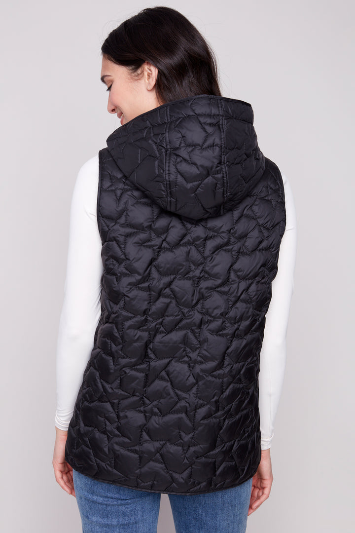 STAR QUILTED HOODIE VEST