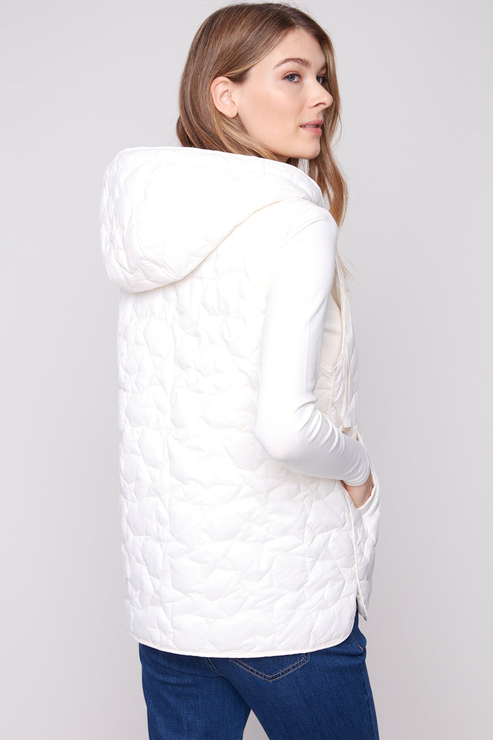 STAR QUILTED HOODIE VEST